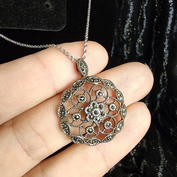 Judith Jack Jewelry - Judith Jack Necklace Sterling Silver Marcasite Pendant